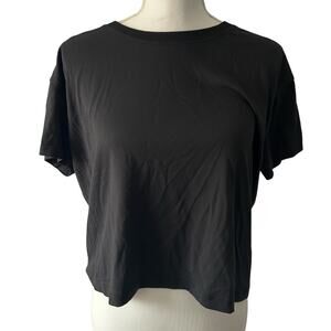 Lululemon Black Perforated T-Shirt Workout Top Breathable Running Size 6